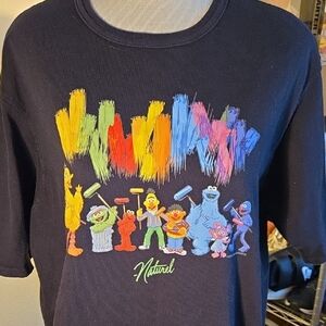 Champion Sesame Street Naturel‎ Black Short Sleeve Graphic Tee